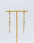 EMERALD AND DIAMOND STELLAR EARRINGS
