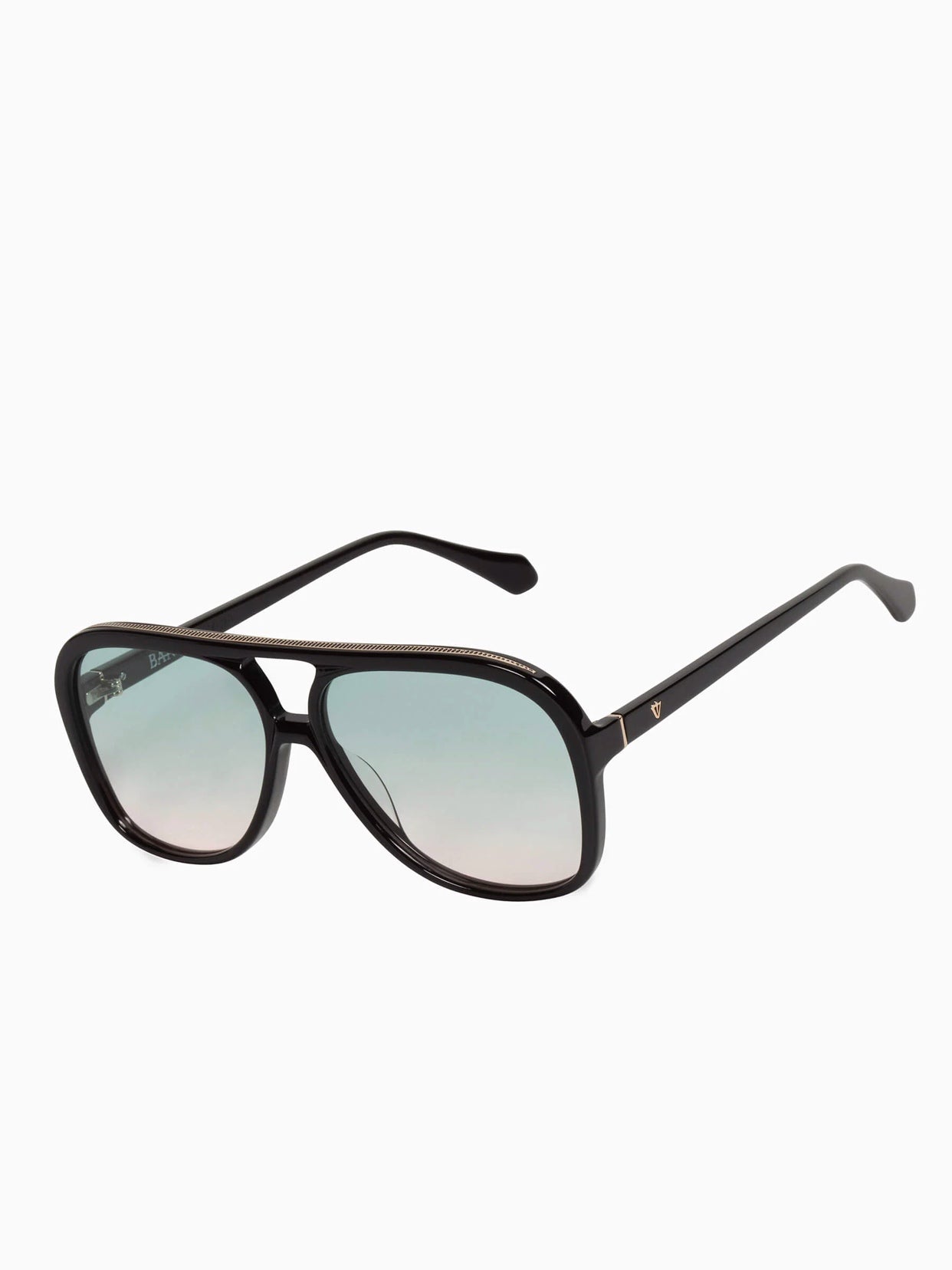 BANG SUNNIES IN BLACK WITH OLIVE-ROSE LENSES