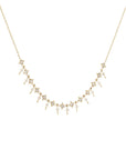 THIRTEEN ROSECUT DIAMONDS FRINGE NECKLACE