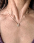 DIAMOND + BLOCK GOLD HORSESHOE NECKLACE