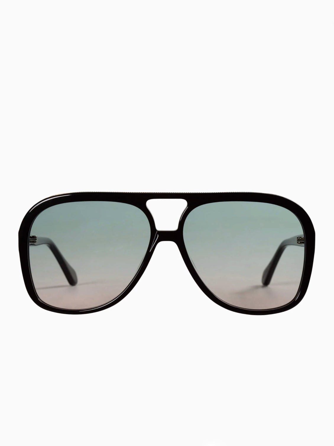 BANG SUNNIES IN BLACK WITH OLIVE-ROSE LENSES