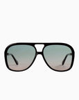 BANG SUNNIES IN BLACK WITH OLIVE-ROSE LENSES