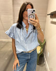 BRIE TOP IN CASCADE STRIPE