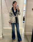 REVERSIBLE SHEPHERD CARDIGAN