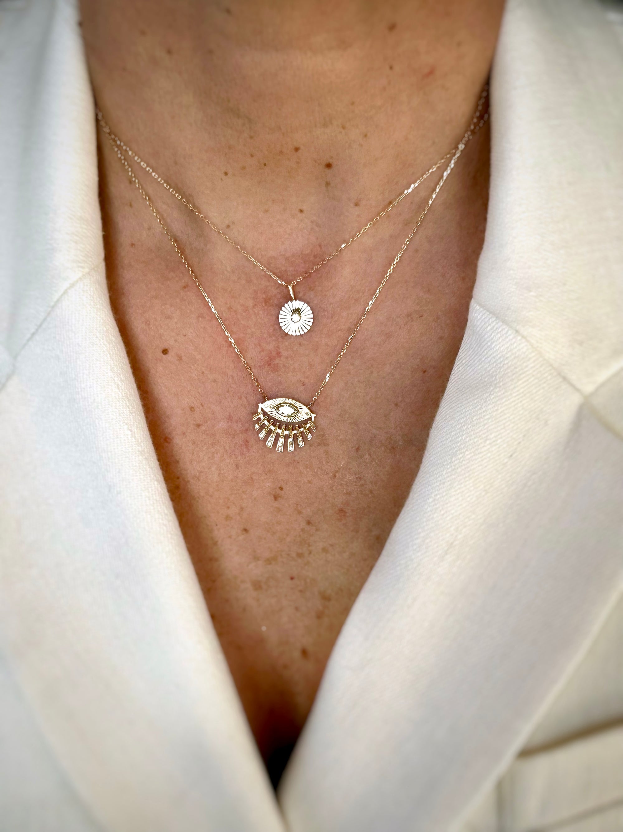 SUN EYE AND DIAMONDS NECKLACE