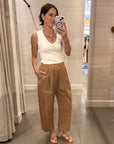 SPA PLEAT PANT IN DEEP KHAKi