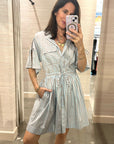 FEBE DRESS IN ICE BLUE STRIPE