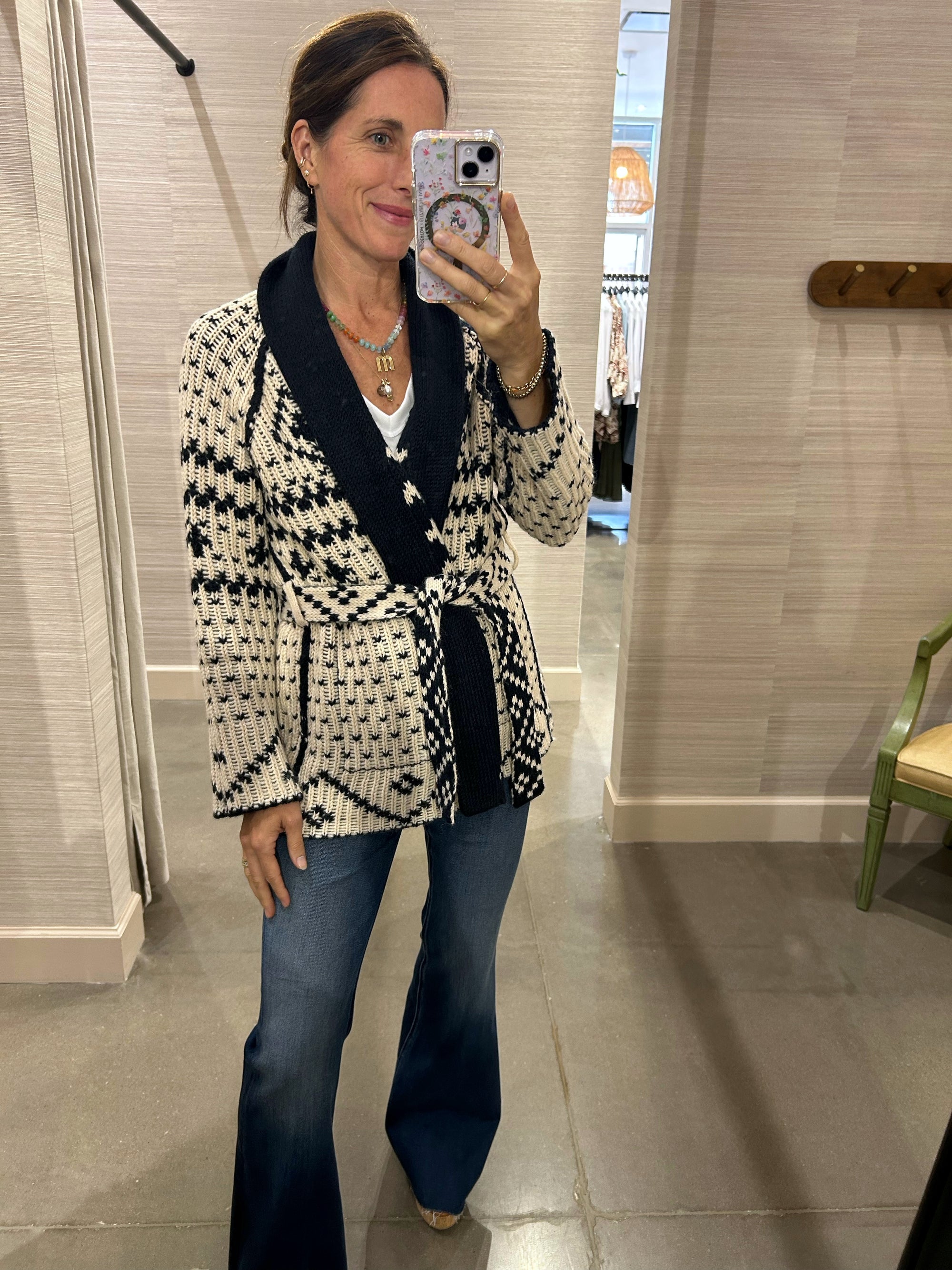 REVERSIBLE SHEPHERD CARDIGAN