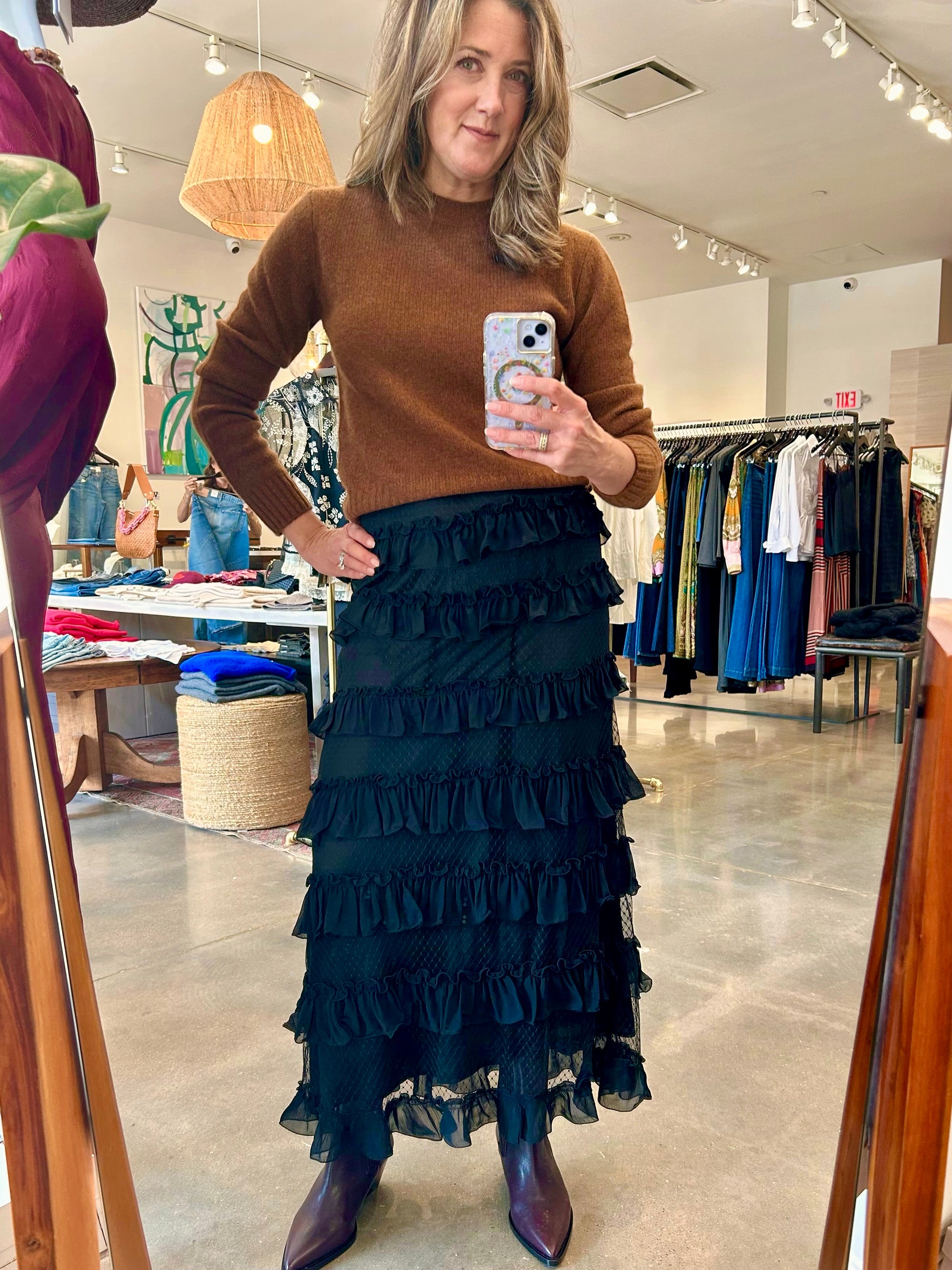 WINTER MESH FLOUNCE SKIRT