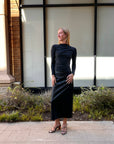 LEATHER CURVE SKIRT