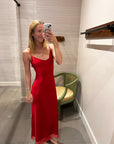TAYLOR SILK DRESS IN SCARLET