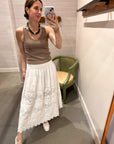 ROSETTE CROCHET CANARY SKIRT IN CREAM