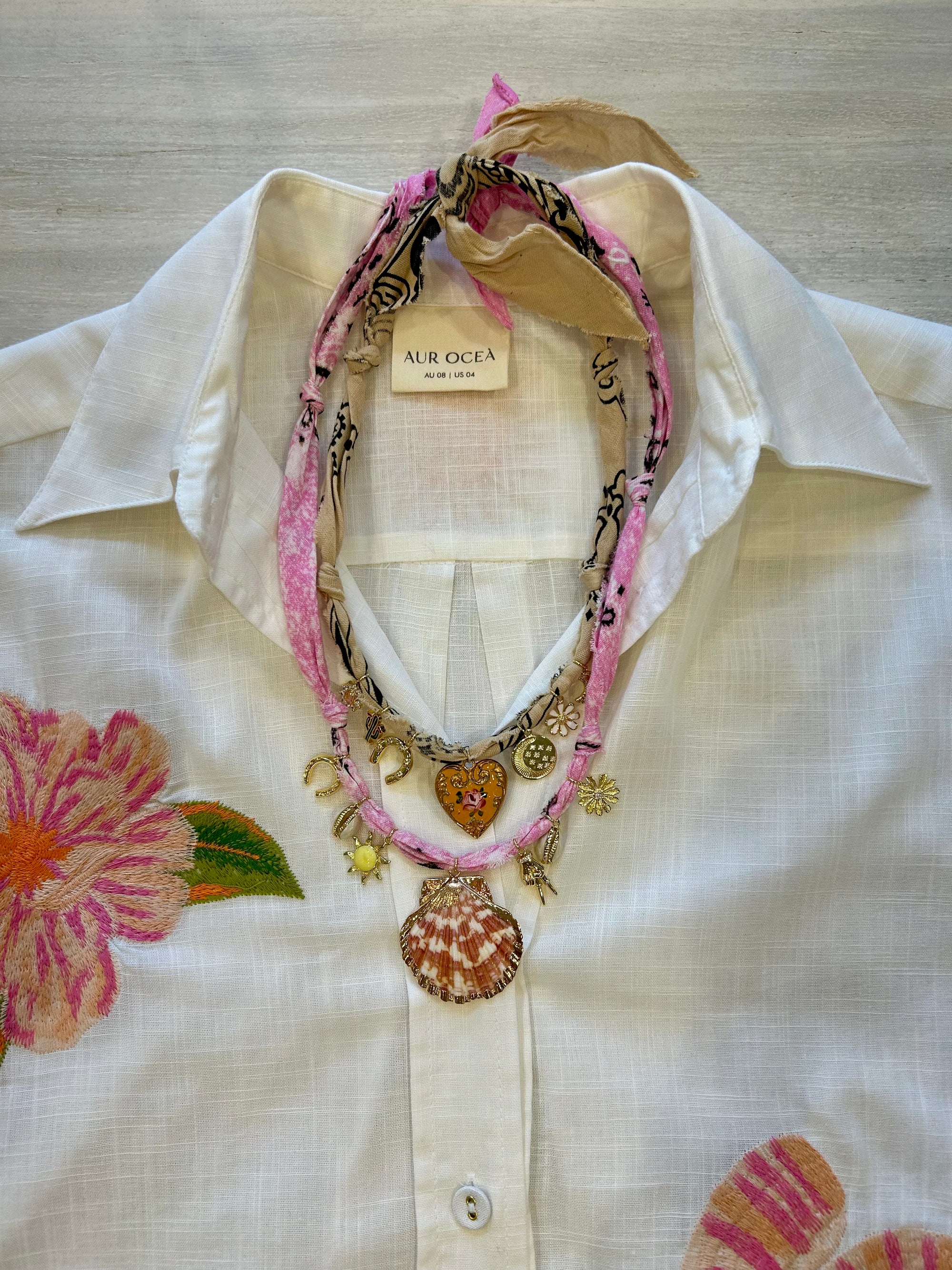 BANDANA NECKLACE // ROSE PINK