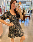 ANNI MINI DRESS IN BLACK/CAMEL