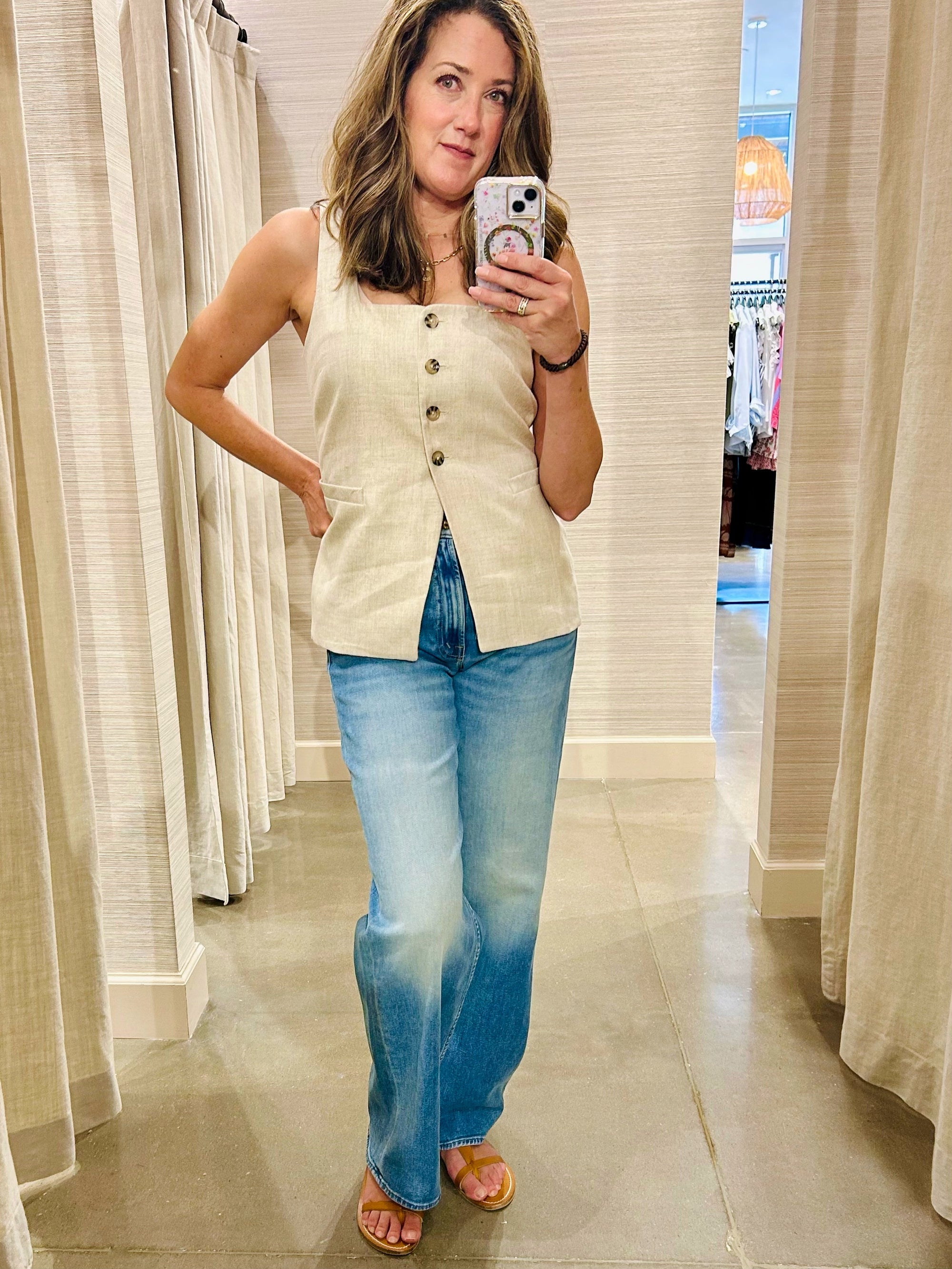 JACKIE VEST IN NATURAL