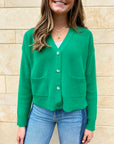 TRUDIE CARDIGAN IN GULF GREEN