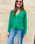 TRUDIE CARDIGAN IN GULF GREEN