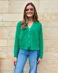 TRUDIE CARDIGAN IN GULF GREEN