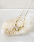 MIXED DIAMOND BUTTERFLY NECKLACE