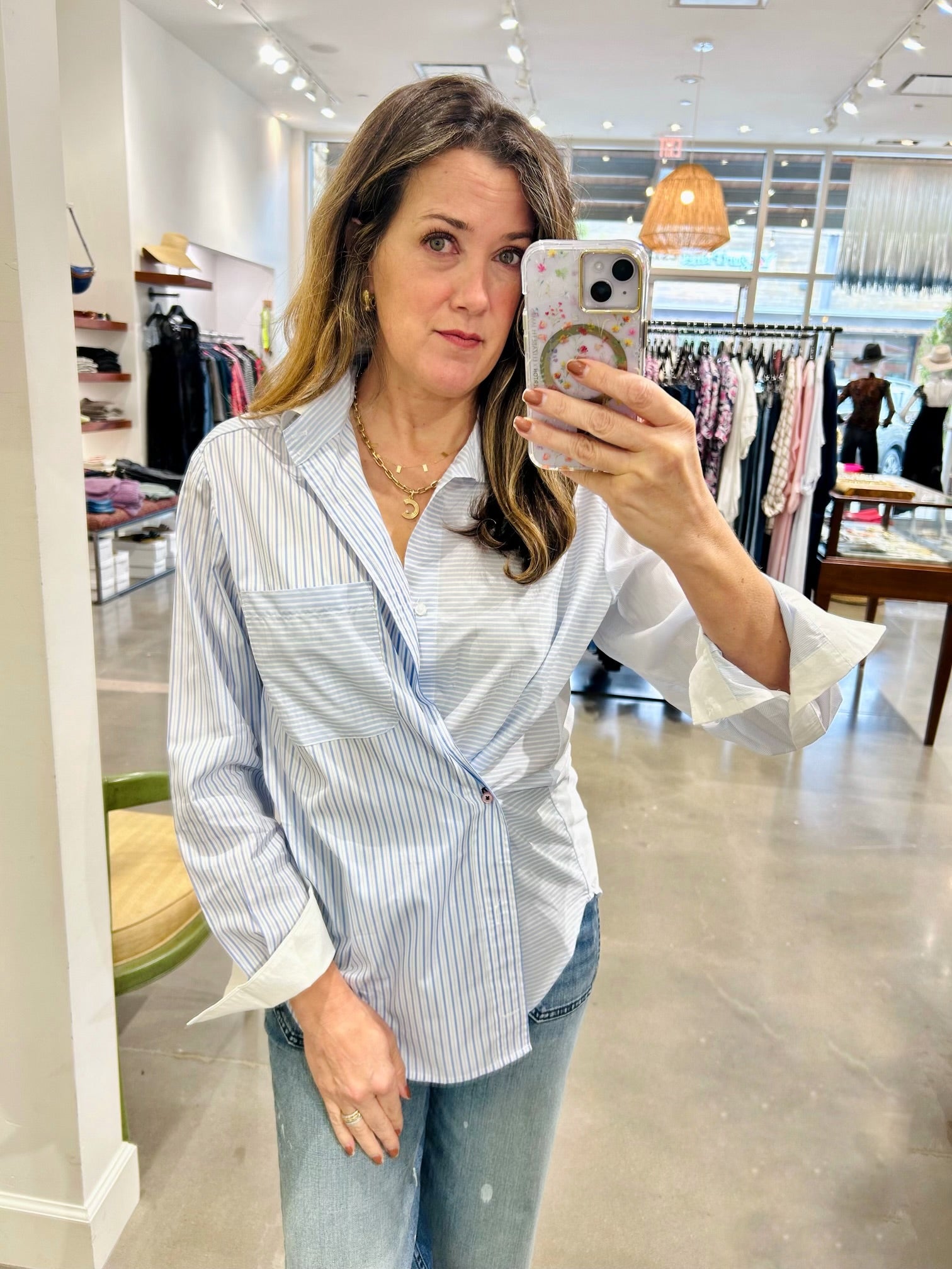 MEN'S SHIRT IN SCRAPPY STRIPE