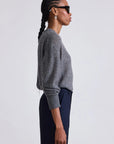 SOFTEST TISSUE WEIGHT SWEATER IN CHARCOAL