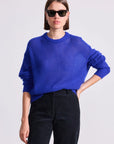 SOFTEST TISSUE WEIGHT SWEATER IN COBALT