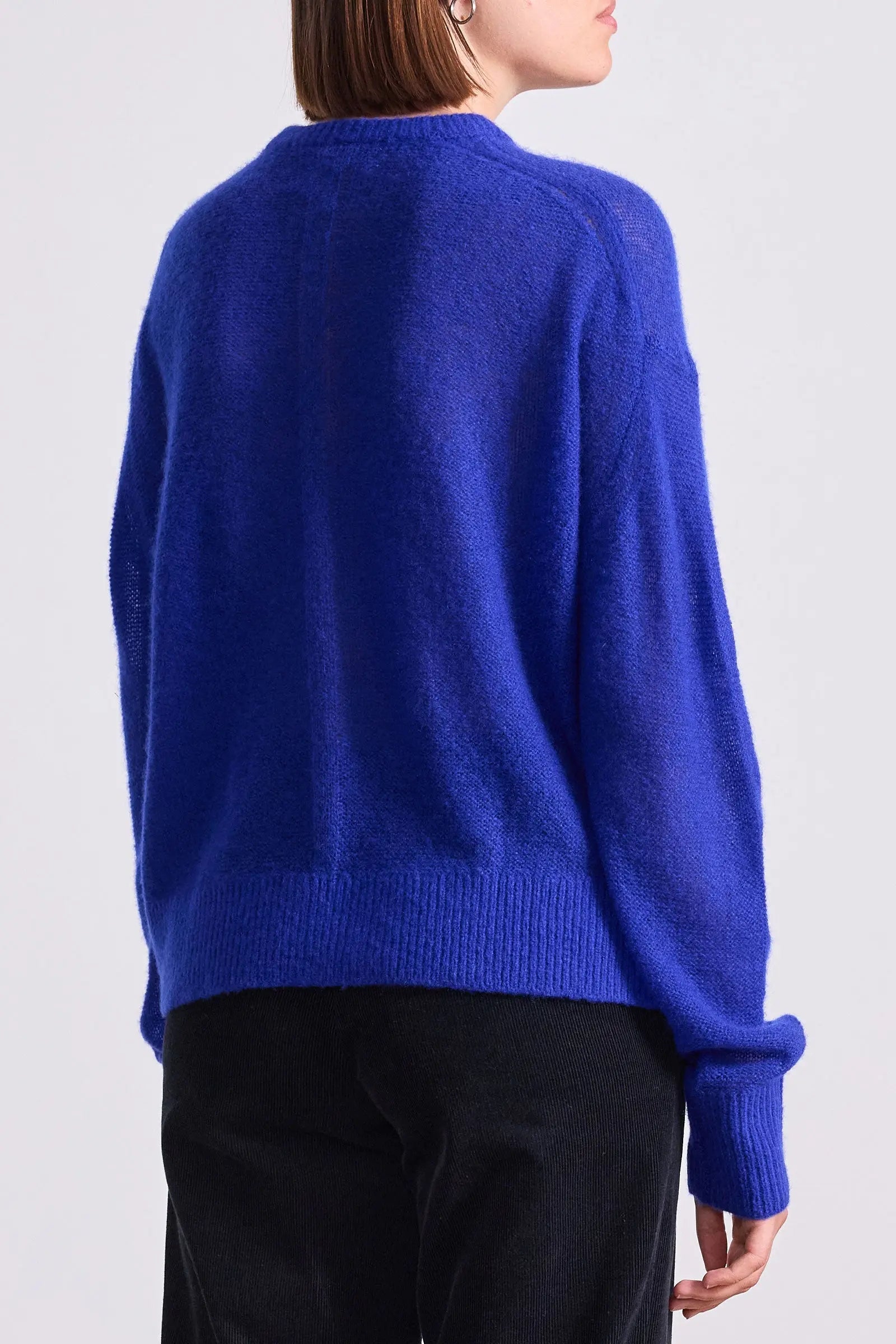 SOFTEST TISSUE WEIGHT SWEATER IN COBALT