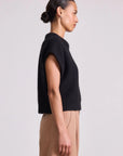 SOFTEST OLIVA CASHMERE VEST IN BLACK