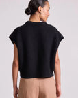 SOFTEST OLIVA CASHMERE VEST IN BLACK