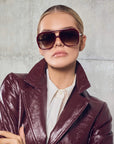 BANG SUNNIES IN BURGUNDY WITH BROWN LENSES