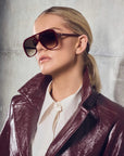 BANG SUNNIES IN BURGUNDY WITH BROWN LENSES