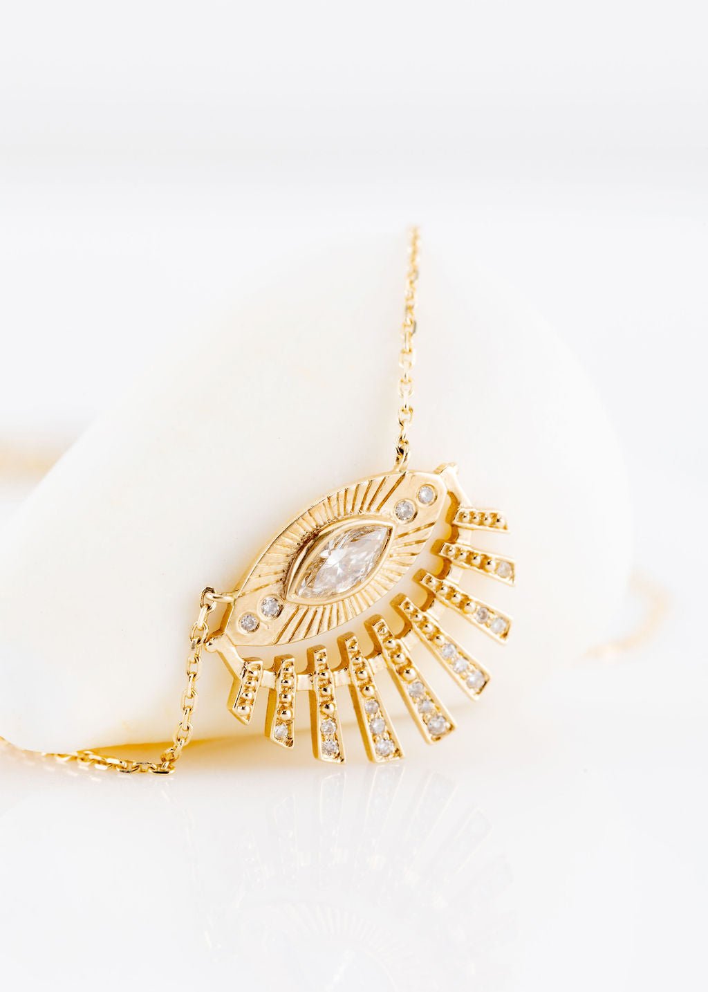 SUN EYE AND DIAMONDS NECKLACE