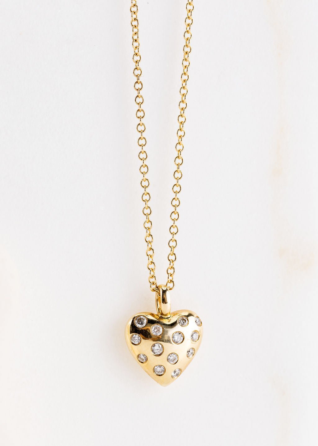 DIAMOND DOT BUBBLE HEART NECKLACE
