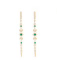 EMERALD AND DIAMOND STELLAR EARRINGS