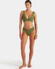 ANGEL BIKINI SET IN METALLIC MOSS
