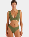 ANGEL BIKINI SET IN METALLIC MOSS