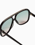 BANG SUNNIES IN BLACK WITH OLIVE-ROSE LENSES