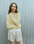 LINEN BATEAU TOP IN FLAN