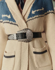 BIG BUCKLE BELT IN BLACK WITH SILVER