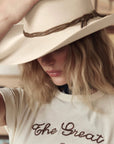 BOXY CREW TEE WITH STETSON GRAPHIC