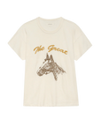 BOXY CREW TEE WITH HORSE EMBROIDERY