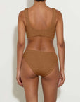 COVERAGE XANDRA BIKINI IN METALLIC COCOA