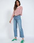 CROP WIDE LEG JEANS