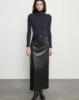LEATHER CURVE SKIRT