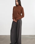 CASHMERE EASY CREW IN HAZEL