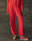 FLEECE SPORT SWEATPANT IN BRIGHT RED