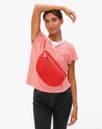 CLASSIC TEE IN POPPY/CREAM MINI STRIPE