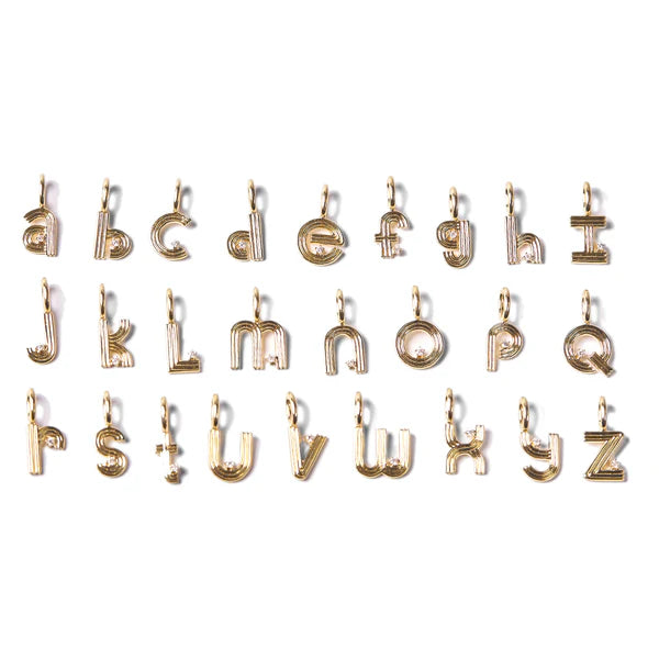 GROOVY DIAMOND INITIAL MINI CHARM
