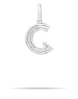 SILVER GROOVY DIAMOND INITIAL HINGED CHARM