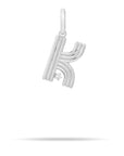 SILVER GROOVY DIAMOND INITIAL HINGED CHARM